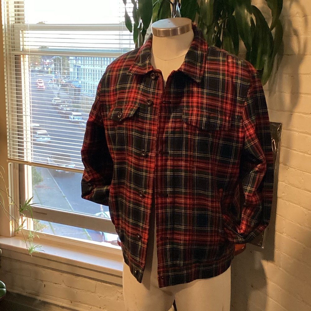 Zara Red and Blue Plaid Men's Shirt Jacket
